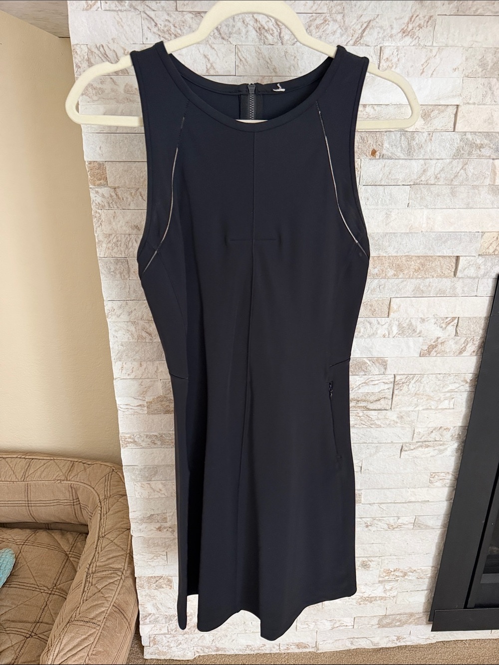 lululemon athletica Sleeveless Black Mini Dress with Back Zip